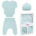 3-dílná kojenecká soupravička do porodnice New Baby I AM modrá