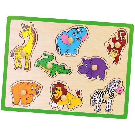 Dětské dřevěné puzzle s úchyty Viga ZOO