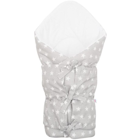 Klasická šněrovací zavinovačka New Baby Hvězdičky šedo-bílá