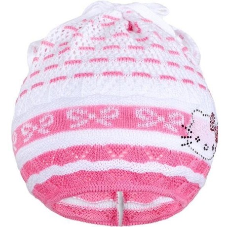Pletená čepička-šátek New Baby kočička růžová