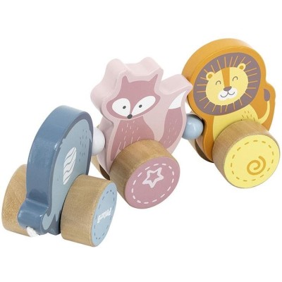 Dřevěná tahací hračka na šňůrce Viga Zoo