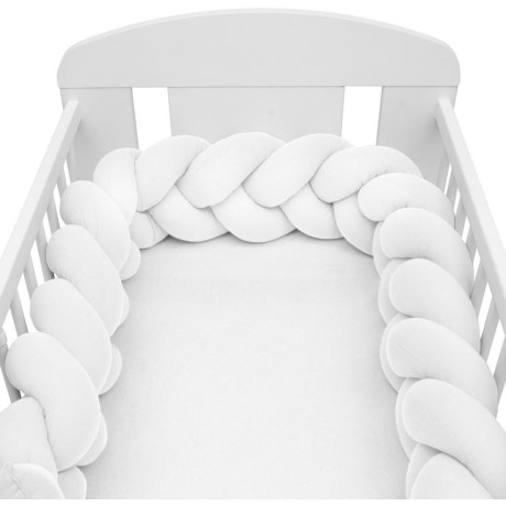 Mušelínový mantinel do postýlky cop New Baby bílý