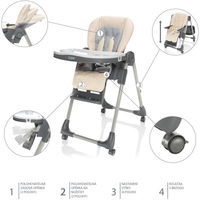 ZOPA Dětská židlička Monti 2, Diamond Grey Diamond Grey