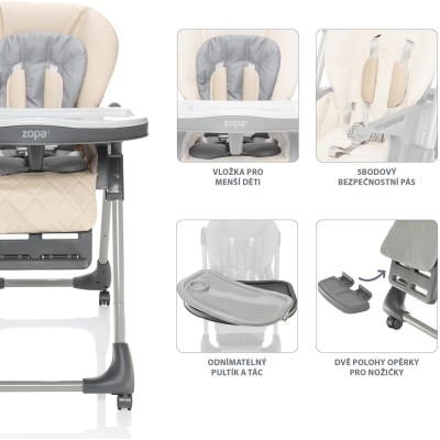 ZOPA Dětská židlička Monti 2, Diamond Grey Diamond Grey