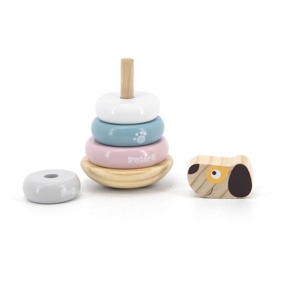 Dřevěná skládací pyramida Viga Pejsek multicolor