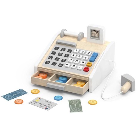 Dětská dřevěná pokladna s příslušenstvím Viga