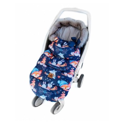 Baby Nellys Dětský fusak maxi PREMIUM Winter friends, granátový, 110x50cm