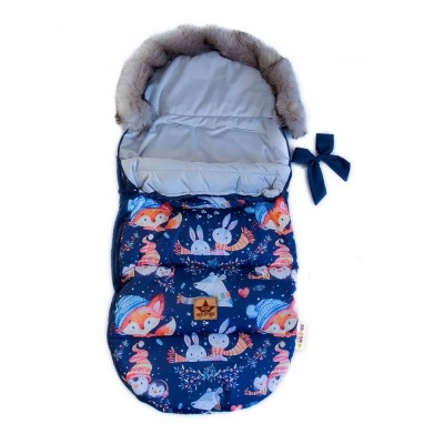 Baby Nellys Dětský fusak maxi PREMIUM Winter friends, granátový, 110x50cm