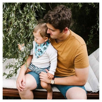 Dětský bryndáček/šátek 2D sada BabyOno Tukan, modrý