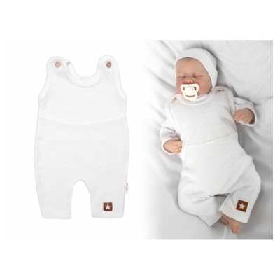 Pletené láclové kalhoty Boy Star, Baby Nellys, bílé