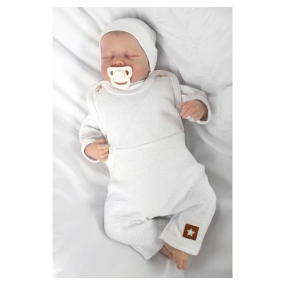 Pletené láclové kalhoty Boy Star, Baby Nellys, bílé