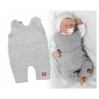 Pletené láclové kalhoty Boy Star, Baby Nellys, šedé