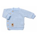 Dětský pletený svetřík s knoflíčky, zap. bokem, Hand Made Baby Nellys, modrý