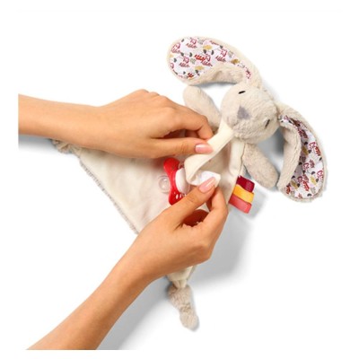 Plyšová hračka/přítulníček RABBIT MILLY s držákem na dudlík BabyOno, krémová