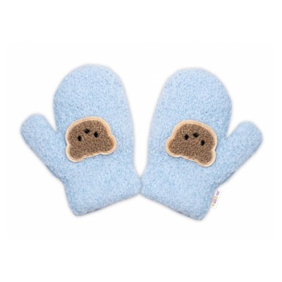Zimní rukavičky, froté Medvídek, Baby Nellys, modré