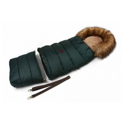 Zimní fusak Jasmine s kožíškem smaragdový
