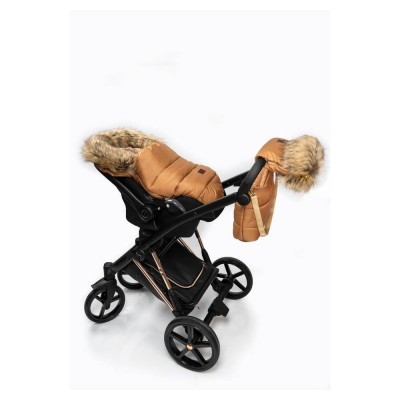 Zimní fusak Jasmine s kožíškem karamelový