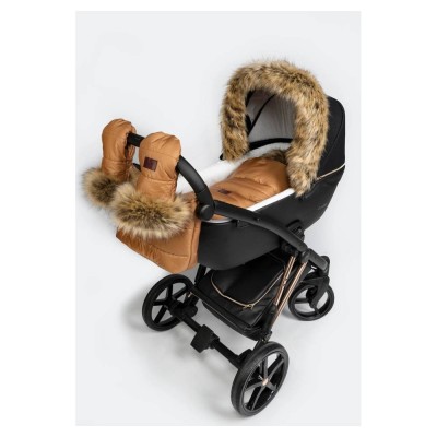 Zimní fusak Jasmine s kožíškem karamelový