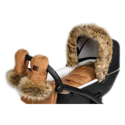 Zimní fusak Jasmine s kožíškem karamelový