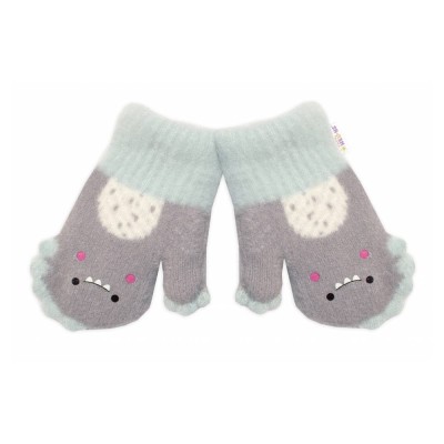 Zimní rukavičky s kožíškem Dino, Baby Nellys, šedé