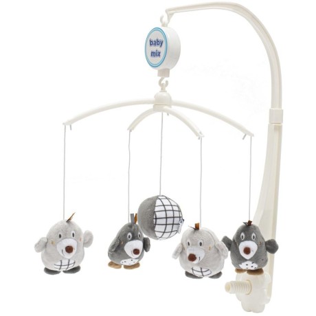 Kolotoč nad postýlku Baby Mix Krtečci šedý