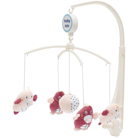 Kolotoč nad postýlku Baby Mix Krtečci růžový