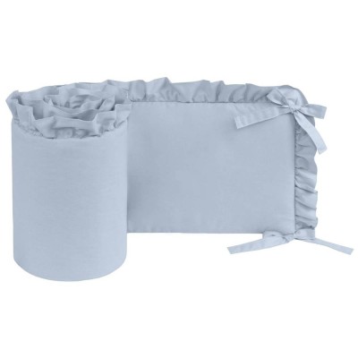 Bavlněný mantinel do postýlky s volánkem SOFT, 180 cm, Baby Nellys - jeans, modrá