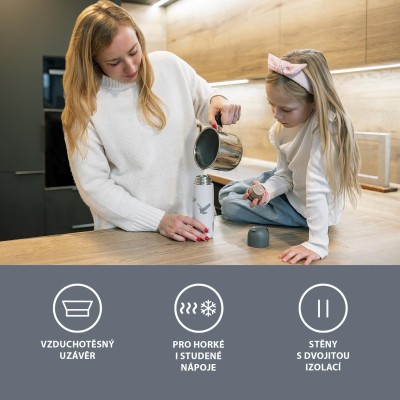 ZOPA Termoska na tekutiny se silikonovým držákem 400 ml, Mountains Mountains