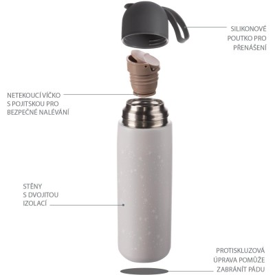 ZOPA Termoska na tekutiny se silikonovým držákem 400 ml, Mountains Mountains