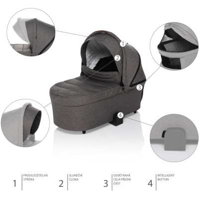 ZOPA Set kočárek Move Cross 2 + korba XL + adaptér, Antique Green/Gold Antique Green/Gold