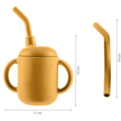 ZOPA Silikonový hrníček 2v1, Mustard Yellow Mustard Yellow