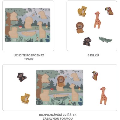 ZOPA Dřevěné puzzle jungle, Wood Wood