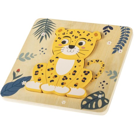 ZOPA Dřevěné puzzle malé, Leopard Leopard