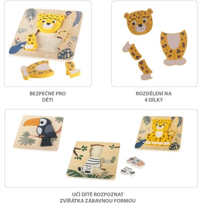 ZOPA Dřevěné puzzle malé, Leopard Leopard