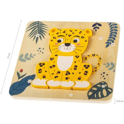 ZOPA Dřevěné puzzle malé, Leopard Leopard