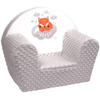 Dětské křeslo z Minky New Baby Liška šedé