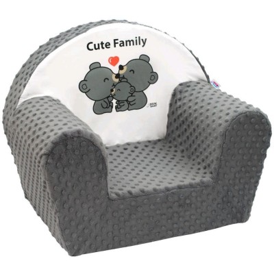 Dětské křeslo z Minky New Baby Cute Family šedé