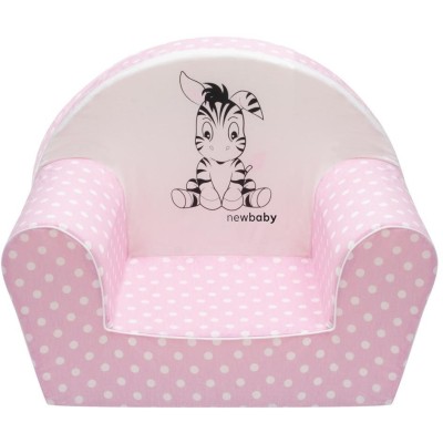Dětské křeslo New Baby Zebra světle růžové