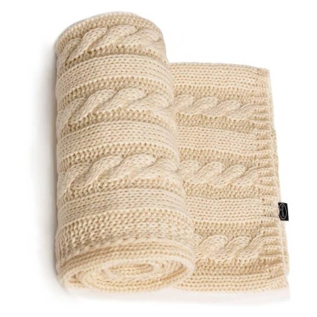 Pletená deka do kočárku Cream 80x105