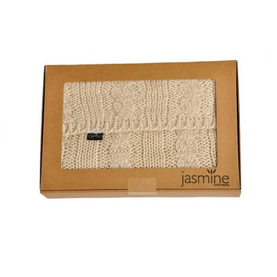 Pletená deka do kočárku Cream 80x105