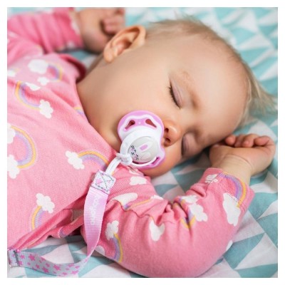 Pásek na dudlík s klipsou BabyOno, růžový