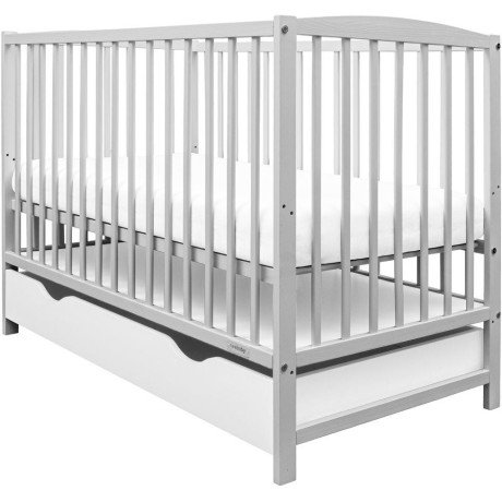 Dětská postýlka se šuplíkem New Baby LILLY šedá