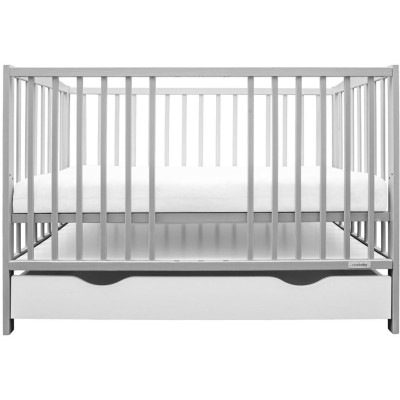 Dětská postýlka se šuplíkem New Baby LILLY šedá