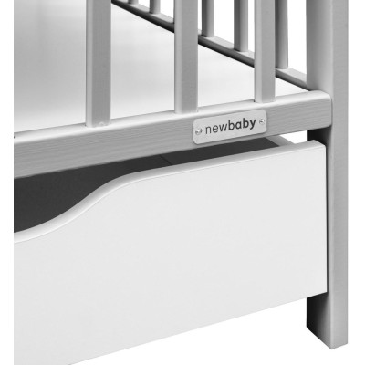 Dětská postýlka se šuplíkem New Baby LILLY šedá