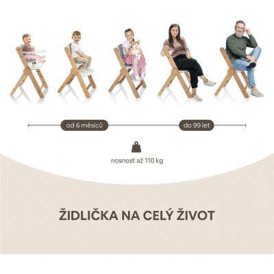 ZOPA Dřevěná jídelní židlička Clipp & Clapp, Grey Grey