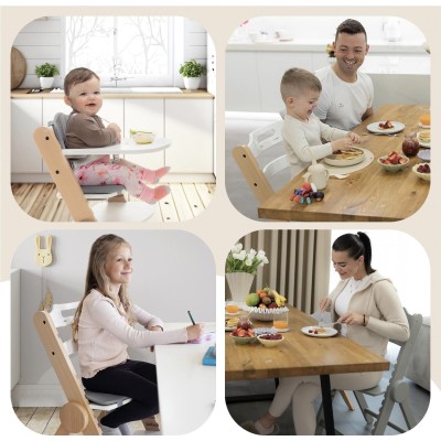 ZOPA Dřevěná jídelní židlička Clipp & Clapp, Grey Grey