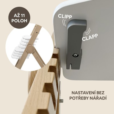 ZOPA Dřevěná jídelní židlička Clipp & Clapp, Grey Grey