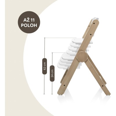 ZOPA Dřevěná jídelní židlička Clipp & Clapp, Grey Grey