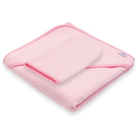 Dětská froté osuška s kapucí New Baby BASIC 80x80 ružová