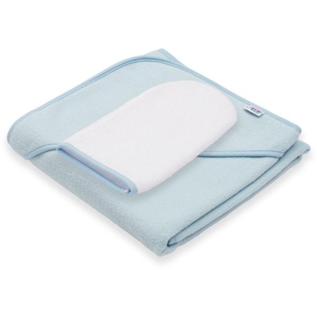 Dětská froté osuška s kapucí New Baby BASIC 80x80 modrá